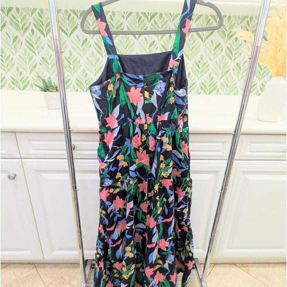 Cottagecore J. Crew Factory Feminine Floral Maxi Dress Size 6 Resortwear Summer - Picture 4 of 10